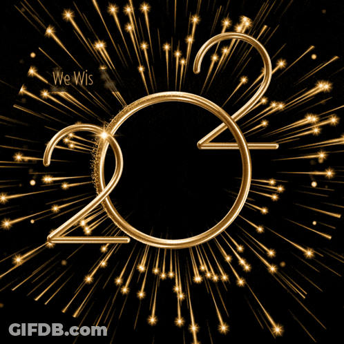 A Greeting Card That Says We Wish You A Happy New Year With Fireworks In The Background GIF