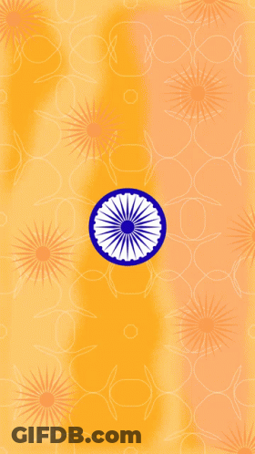 A Greeting Card With A Flower And The Words " स्वतंत्रता दिवस " GIF