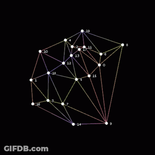 A Grid Of Lines And Dots With The Numbers 11 Through 9 GIF