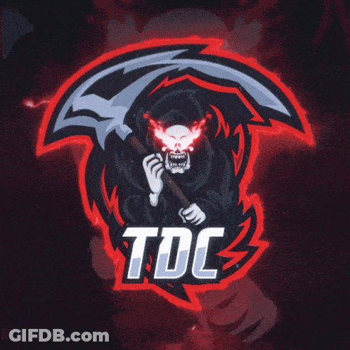 A Grim Reaper With A Scythe And The Word Tdc GIF