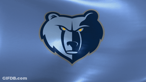 A Grizzly Bear With Yellow Eyes Is On A Blue Background GIF