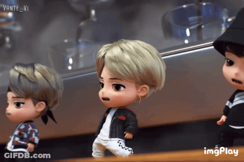 A Group Of Animated Dolls Standing Next To Each Other With A Gif That Says Imgplay On The Bottom GIF
