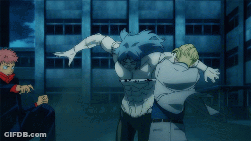 A Group Of Anime Characters Are Fighting Each Other In A Dark Room GIF