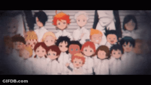 A Group Of Anime Characters Are Posing For A Photo GIF
