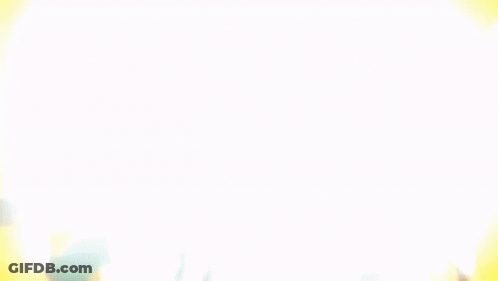 A Group Of Anime Characters Are Standing Next To Each Other In Front Of A Yellow Background . GIF