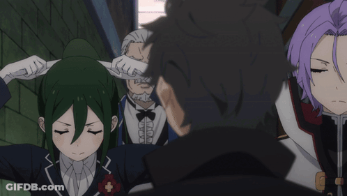 A Group Of Anime Characters Including A Girl With Green Hair And A Purple Haired Girl GIF