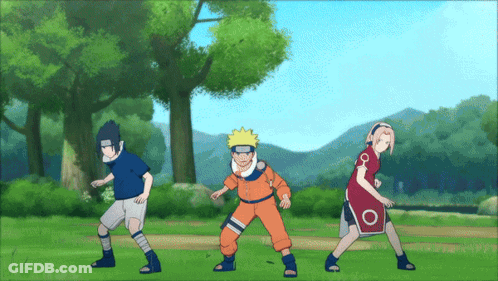 A Group Of Anime Characters Including Naruto And Sakura GIF