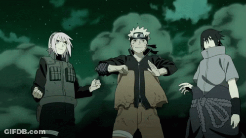 A Group Of Anime Characters Including Naruto And Sasuke GIF