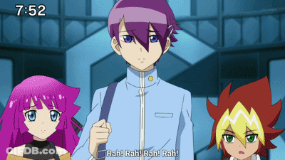A Group Of Anime Characters Standing Next To Each Other With The Time Of 7:52 GIF