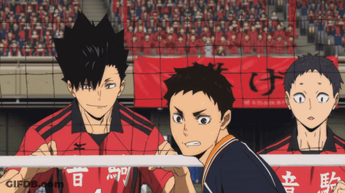A Group Of Anime Characters With Chinese Writing On Their Uniforms GIF