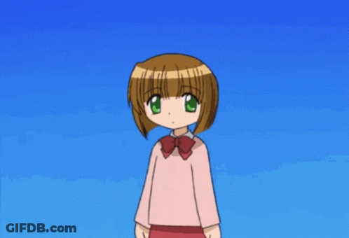 A Group Of Anime Girls In Blue Uniforms Are Running In The Air GIF