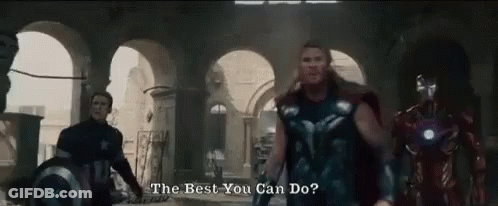 Avengers Standing Next To Each Other Thor Asking What They Can Do GIF