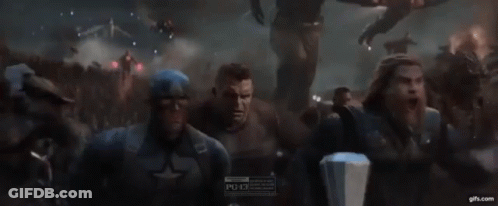 A Group Of Avengers Including Captain America And Thor Are Fighting Each Other GIF