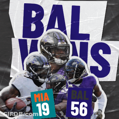 A Group Of Baltimore Ravens Football Players Holding A Football GIF