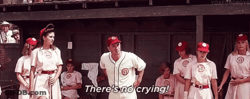Baseball Players In Dugout No Crying GIF