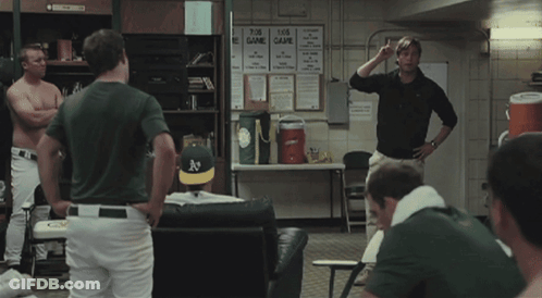 A Group Of Baseball Players Standing In A Locker Room With The Words That 'S What Losing Sounds Like GIF