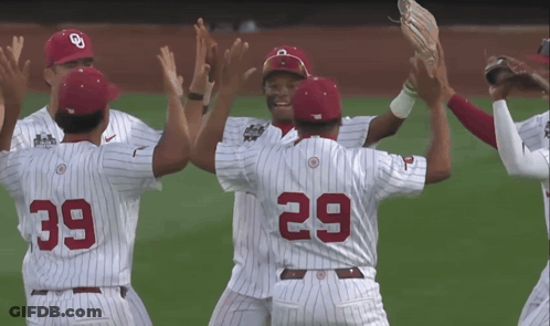 A Group Of Baseball Players With The Number 39 And 29 On Their Uniforms GIF