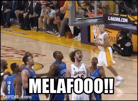 A Group Of Basketball Players On A Court With The Word Melafoooo In The Corner GIF