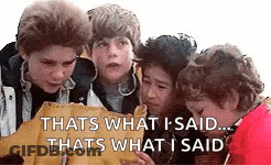A Group Of Boys Are Looking At A Piece Of Paper That Says That 'S What I Said GIF