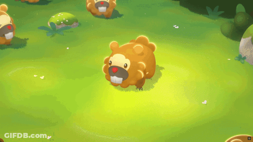 A Group Of Cartoon Animals Are Standing In A Field And One Of Them Has A Red Nose GIF