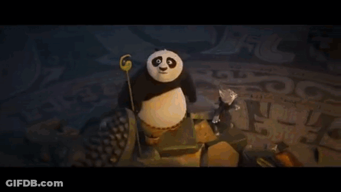 A Group Of Cartoon Animals Are Standing Next To Each Other In A Dark Room . GIF