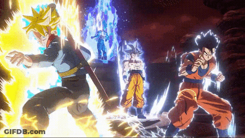 A Group Of Cartoon Characters Are Fighting Each Other GIF