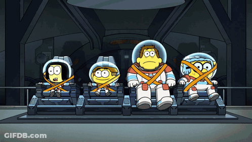 Cartoon Characters Sitting In Room GIF