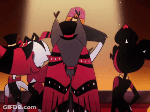 A Group Of Cartoon Characters Are Standing In A Circle With One Wearing A Top Hat GIF