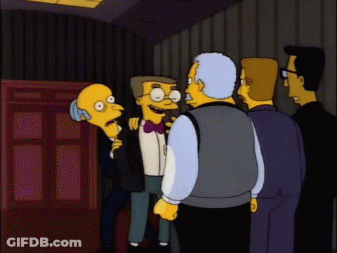 A Group Of Cartoon Characters Are Standing In A Room And One Of Them Is Wearing A Bow Tie GIF