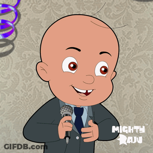 A Group Of Cartoon Characters Are Standing In Front Of Balloons And The Words Happy Guru On The Top GIF
