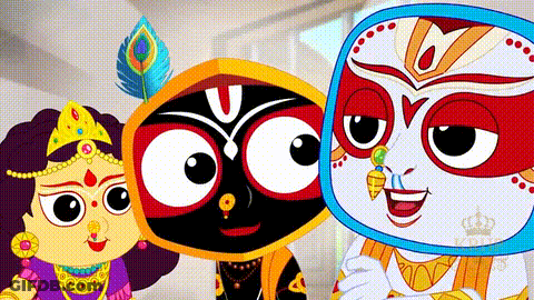 A Group Of Cartoon Characters Are Standing Next To Each Other And Smiling . GIF