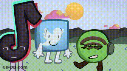 A Group Of Cartoon Characters Are Standing Next To Each Other In A Field Wearing Headphones . GIF