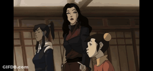A Group Of Cartoon Characters Are Standing Next To Each Other In A Room GIF