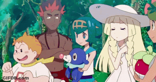 Cartoon Characters Standing In Woods GIF