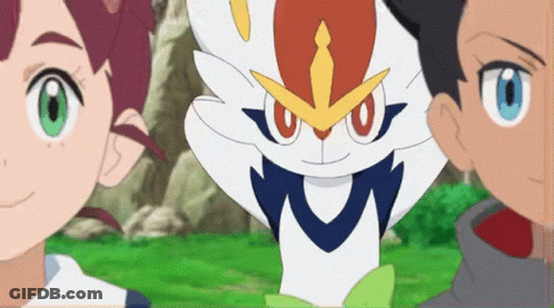 A Group Of Cartoon Characters Are Standing Next To Each Other Including A Pokemon GIF