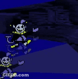 A Group Of Cartoon Characters Are Standing Next To Each Other On A Blue Background . GIF