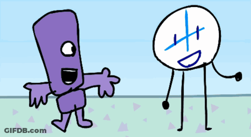 A Group Of Cartoon Characters Are Standing Next To Each Other With One Of Them Holding A Sign That Says " Warning " GIF