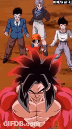 A Group Of Cartoon Characters Are Standing Next To Each Other With The Words Dokka World Visible In The Corner GIF