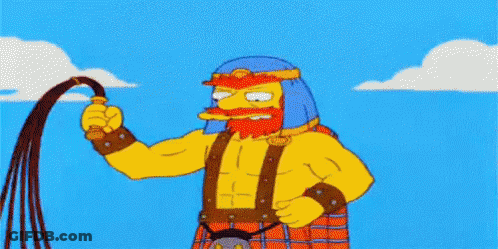 A Group Of Cartoon Characters Are Tied Up With Ropes And Standing Next To Each Other . GIF