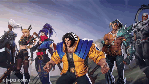 A Group Of Cartoon Characters Including A Man In A Yellow Jacket With The Letter W On It GIF