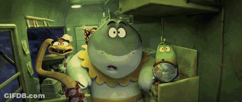 A Group Of Cartoon Characters Including A Snake And A Frog GIF