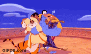 A Group Of Cartoon Characters Including A Tiger And A Penguin GIF