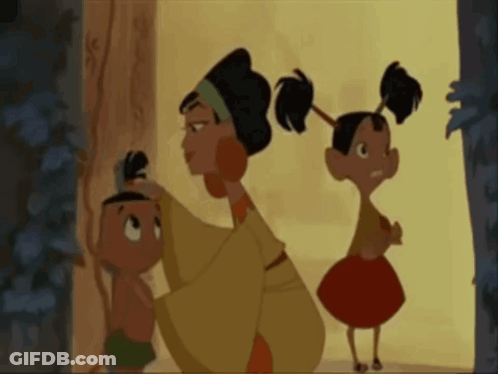 A Group Of Cartoon Characters Including A Woman And Two Girls GIF