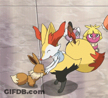 Group Of Cartoon Characters Including Eevee And Fox GIF