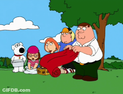 A Group Of Cartoon Characters Including Peter Griffin GIF