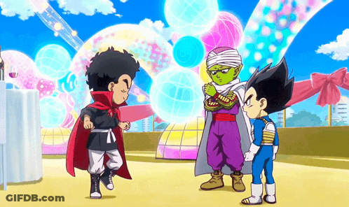 A Group Of Cartoon Characters Including Piccolo And Vegeta GIF