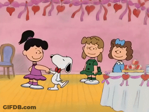 A Group Of Cartoon Characters Including Snoopy And Lucy GIF