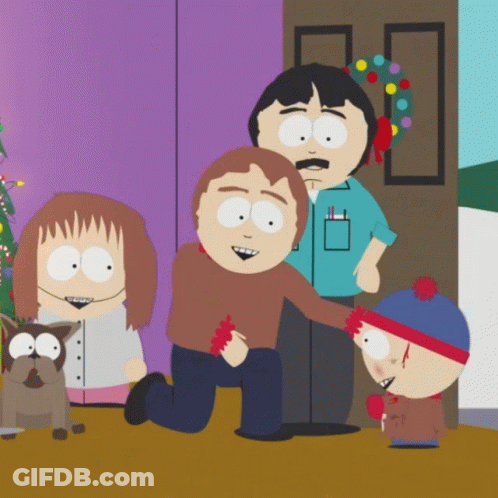 A Group Of Cartoon Characters Including Stan And Randy GIF