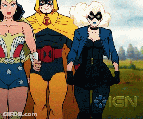 A Group Of Cartoon Characters Standing Next To Each Other With Ign In The Bottom Right Corner GIF