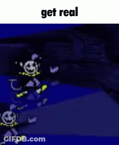 A Group Of Cartoon Characters Standing Next To Each Other With The Words Get Real Written On The Bottom GIF